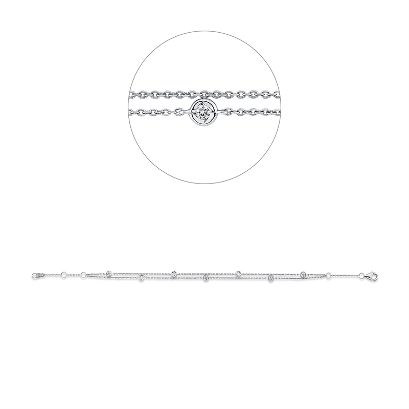 Armband    aus 750/-18 Karat Weißgold mit 7 Diamanten 0