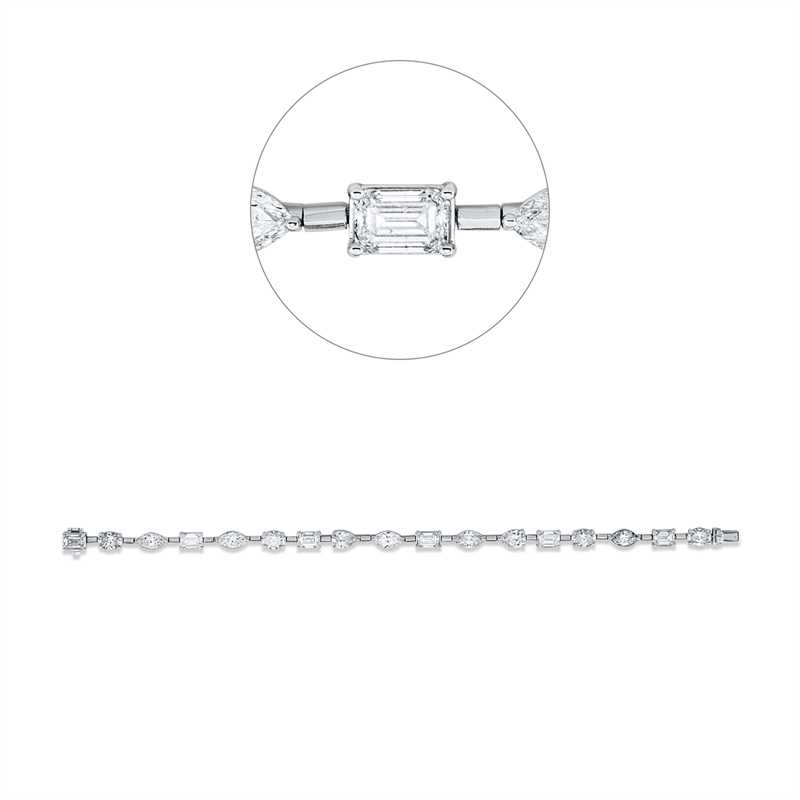 Armband    aus 950/-Platin Weißgold Platin 950 mit 17 Diamanten 10