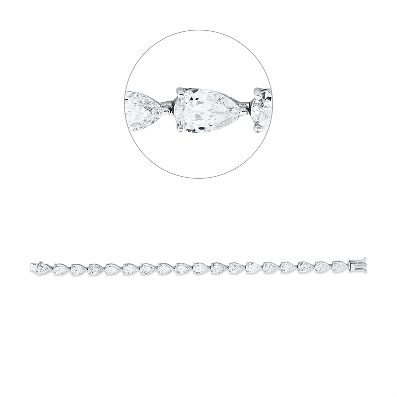 Armband    aus 750/-18 Karat Weißgold mit 18 Diamanten 18