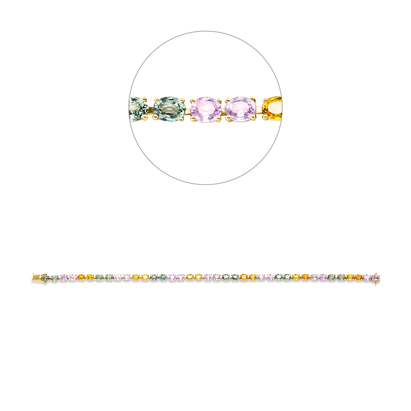 Armband mit Saphir  aus 750/-18 Karat Gelbgold  