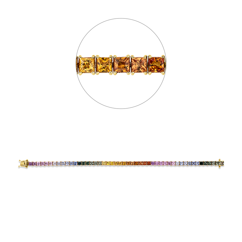 Armband mit Saphir  aus 750/-18 Karat Gelbgold / Weißgold  