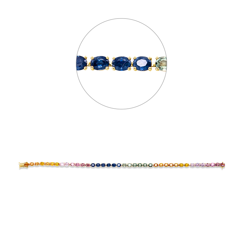 Armband mit Saphir  aus 750/-18 Karat Gelbgold  