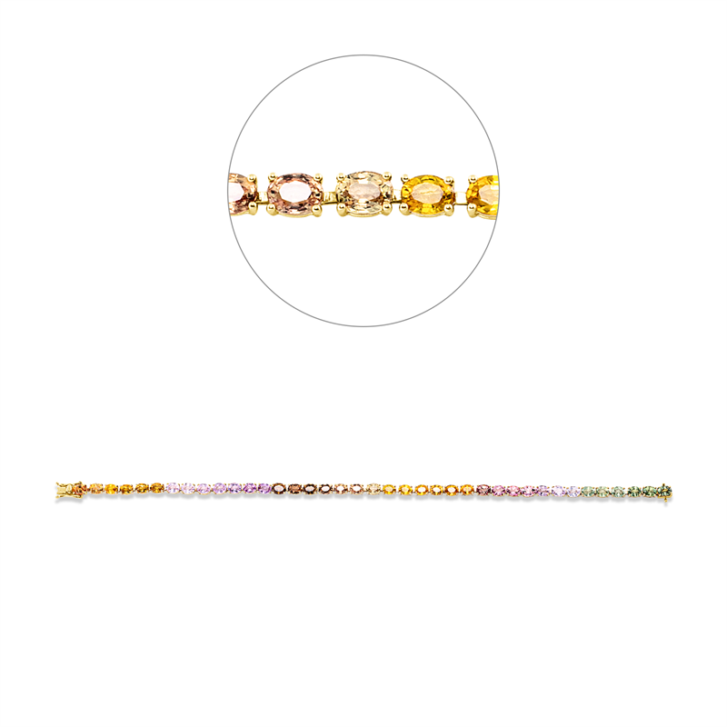 Armband mit Saphir  aus 750/-18 Karat Gelbgold  