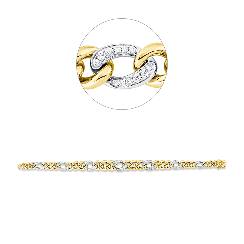Armband    aus 750/-18 Karat Gelbgold / Weißgold mit 84 Diamanten 0