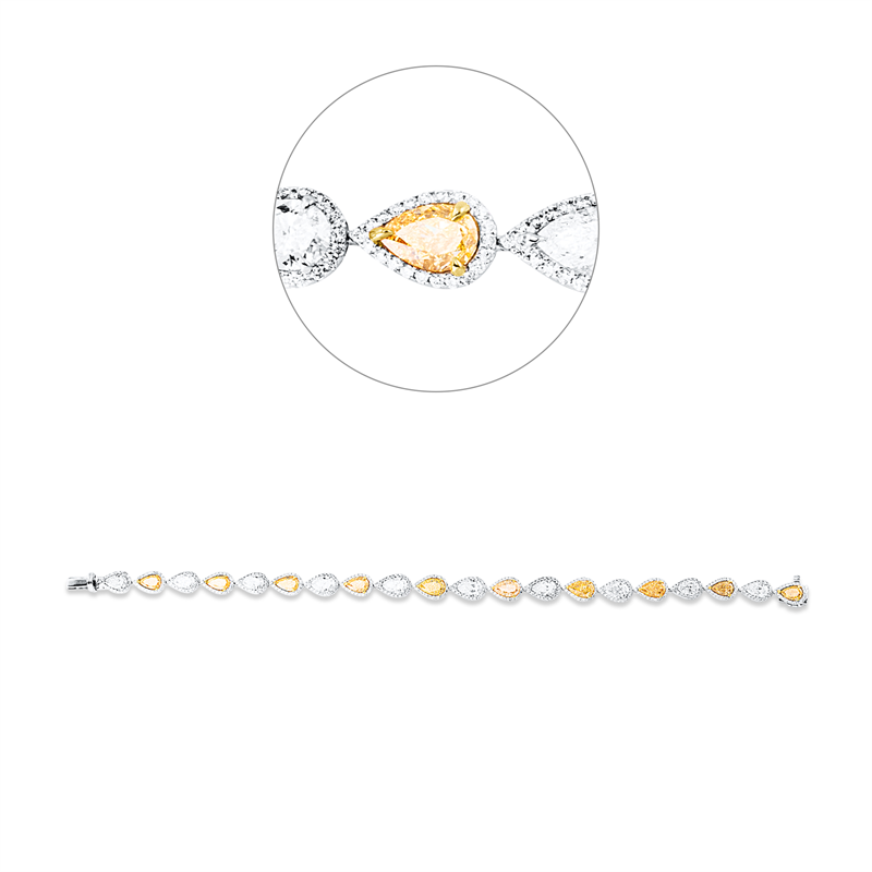 Armband    aus 750/-18 Karat Weißgold / Gelbgold mit 456 Diamanten 9
