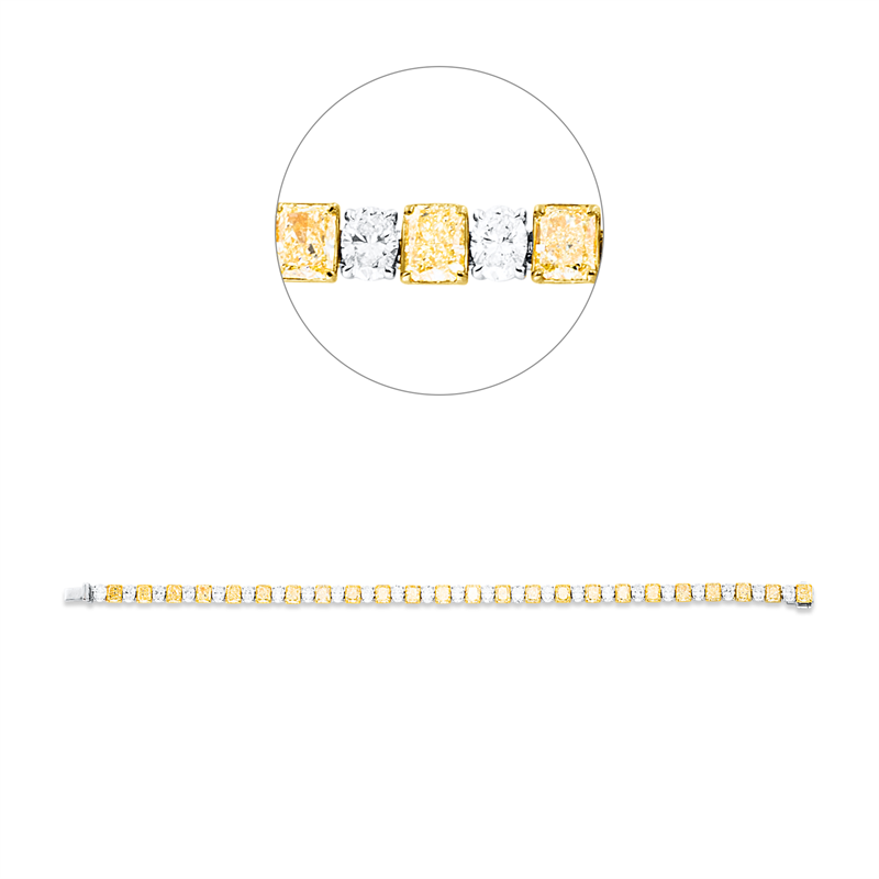 Armband    aus 750/-18 Karat Weißgold / Gelbgold mit 48 Diamanten 12