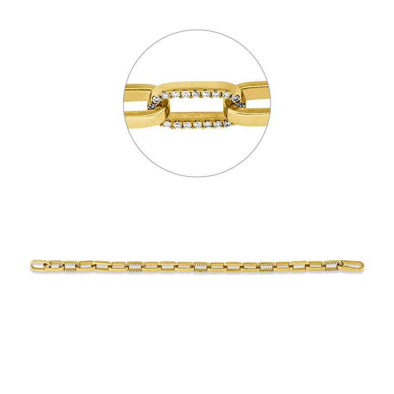 Armband    aus 750/-18 Karat Gelbgold mit 110 Diamanten 0