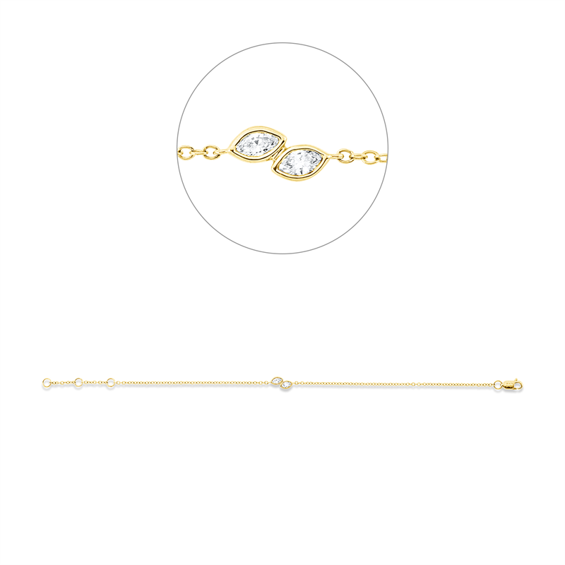 Armband    aus 750/-18 Karat Gelbgold mit 2 Diamanten 0