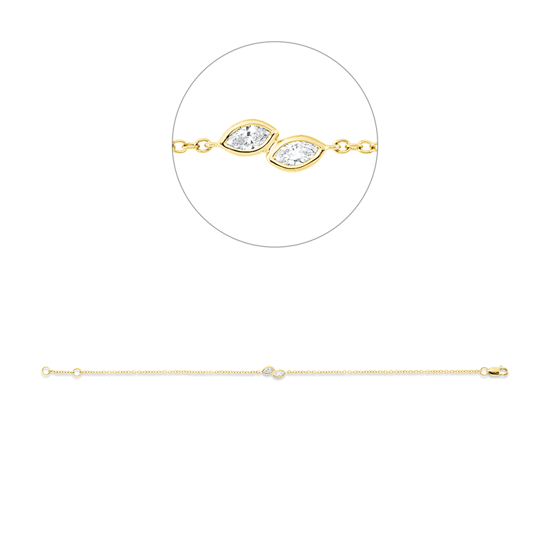 Armband    aus 750/-18 Karat Gelbgold mit 2 Diamanten 0