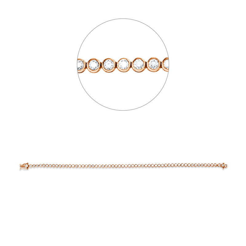 Armband    aus 750/-18 Karat Rotgold mit 61 Diamanten 1