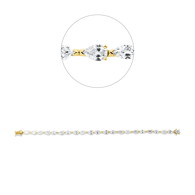 Armband    aus 750/-18 Karat Gelbgold / Weißgold mit 22 Diamanten 9