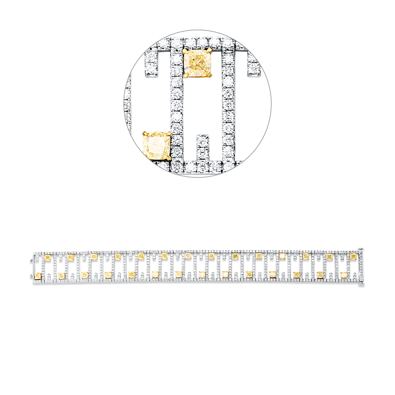 Armband    aus 750/-18 Karat Weißgold / Gelbgold mit 560 Diamanten 10