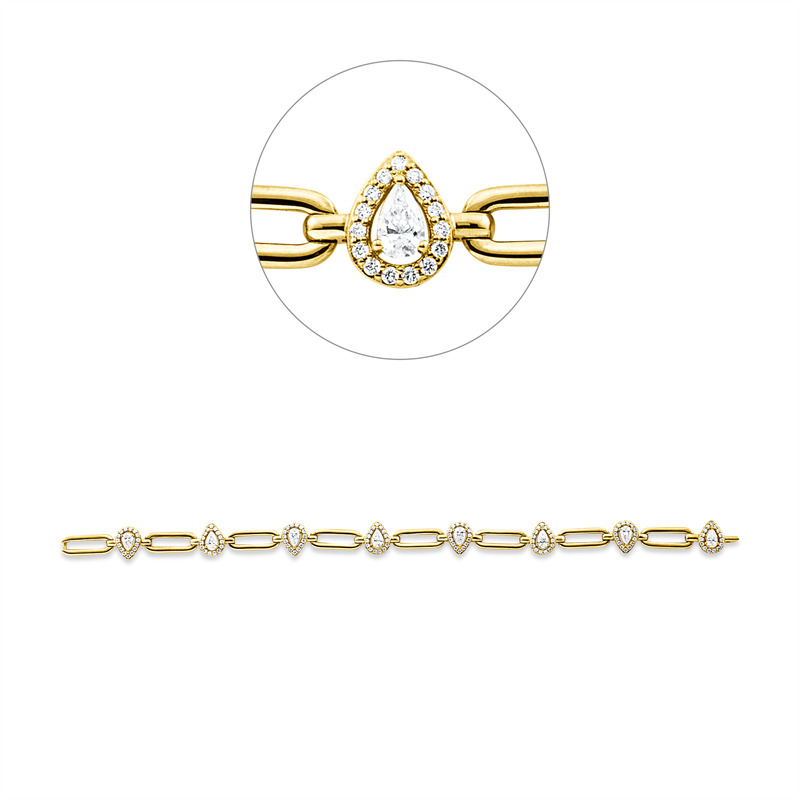 Armband    aus 750/-18 Karat Gelbgold mit 128 Diamanten 1
