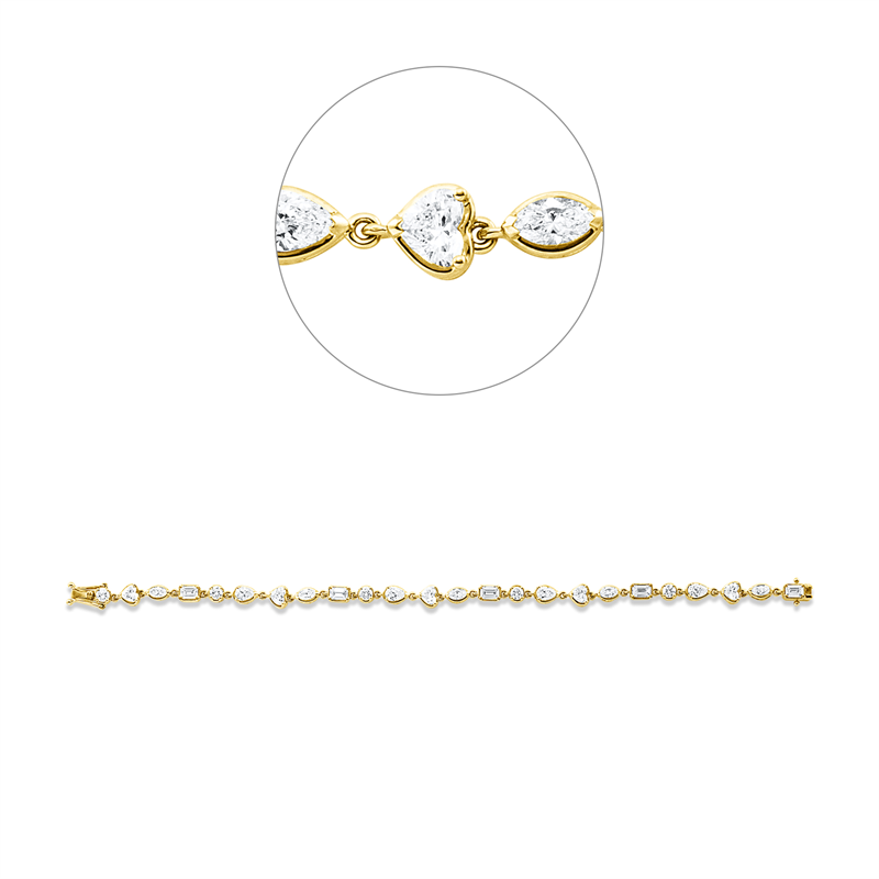 Armband    aus 750/-18 Karat Gelbgold mit 24 Diamanten 4