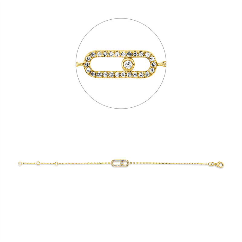 Armband    aus 750/-18 Karat Gelbgold mit 27 Diamanten 0