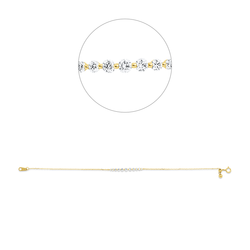 Armband    aus 750/-18 Karat Gelbgold mit 11 Diamanten 0
