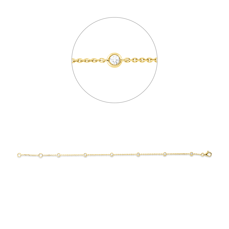 Armband    aus 750/-18 Karat Gelbgold mit 6 Diamanten 0