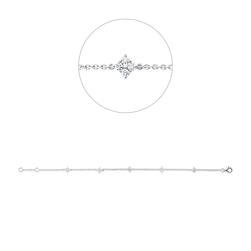 Armband    aus 750/-18 Karat Weißgold mit 20 Diamanten 0
