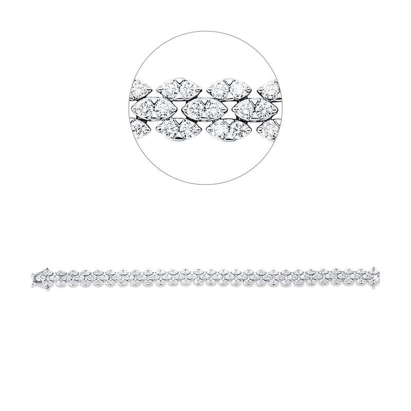 Armband    aus 750/-18 Karat Weißgold mit 162 Diamanten 6