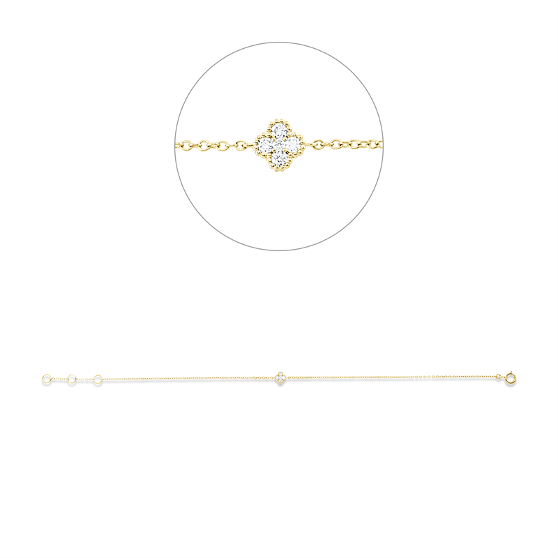 Armband    aus 750/-18 Karat Gelbgold mit 5 Diamanten 0