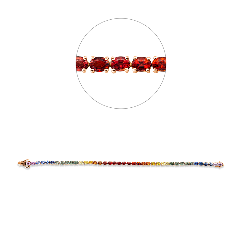 Armband mit Saphir  aus 750/-18 Karat Rotgold  