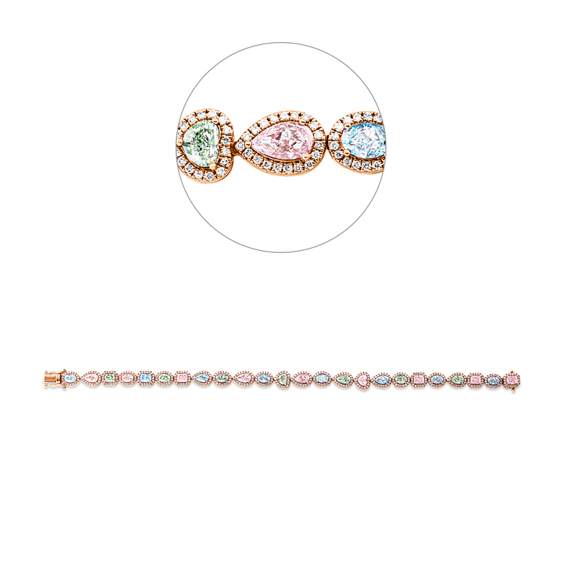 Armband    aus 750/-18 Karat Rotgold mit 448 Diamanten 8