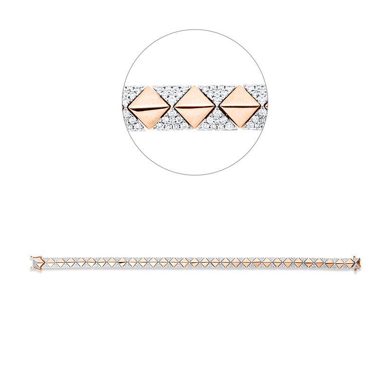 Armband    aus 750/-18 Karat Rotgold / Weißgold mit 496 Diamanten 1