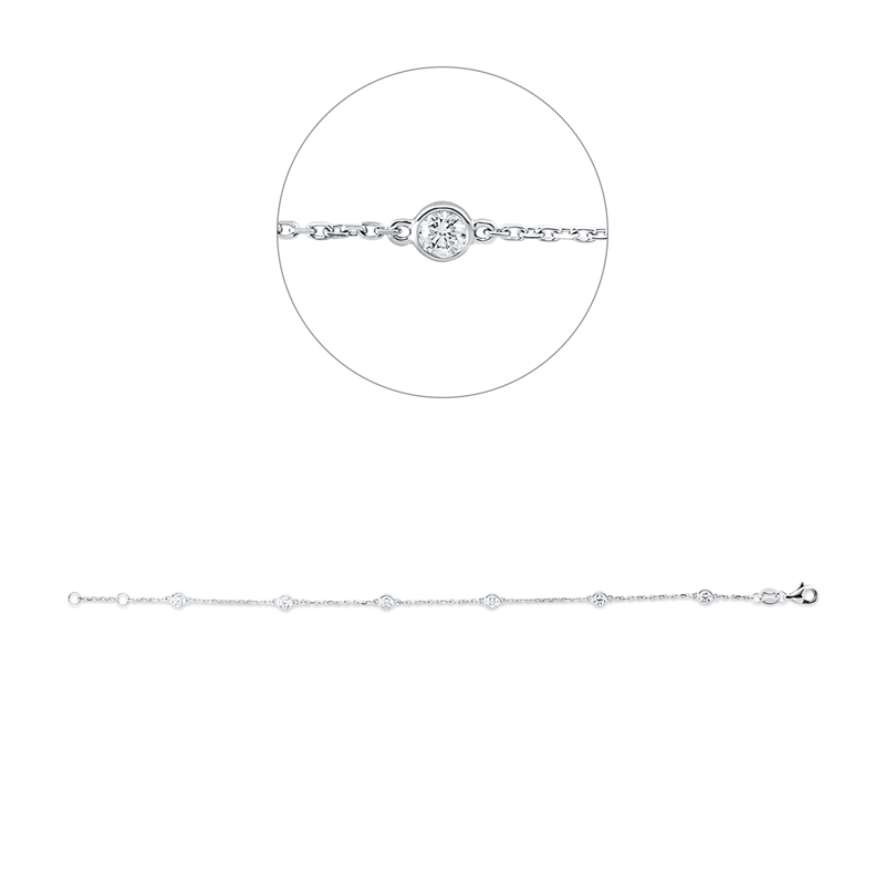 Armband    aus 750/-18 Karat Weißgold mit 6 Diamanten 0
