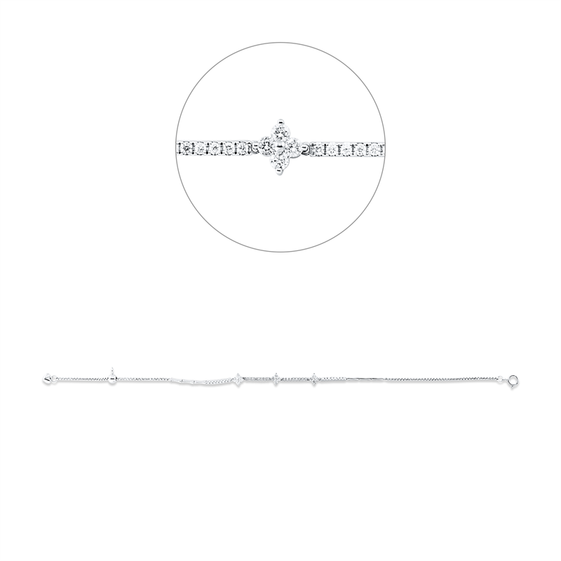 Armband    aus 750/-18 Karat Weißgold mit 44 Diamanten 0