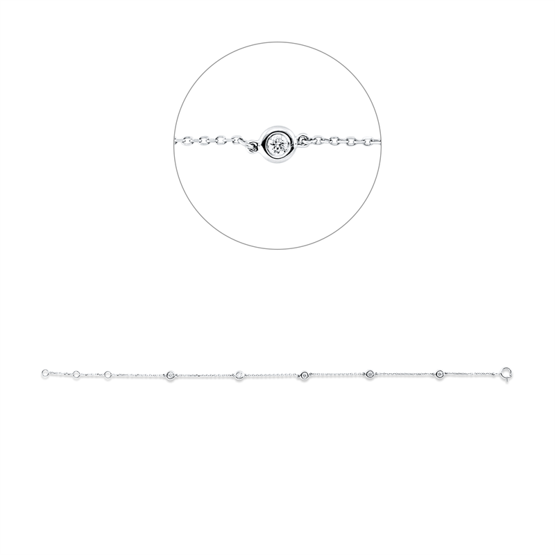 Armband    aus 750/-18 Karat Weißgold mit 5 Diamanten 0