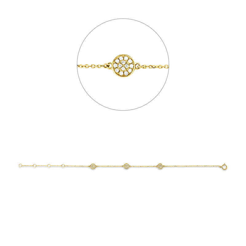 Armband    aus 750/-18 Karat Gelbgold mit 42 Diamanten 0