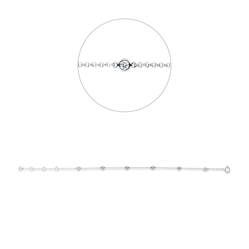 Armband    aus 750/-18 Karat Weißgold mit 6 Diamanten 0