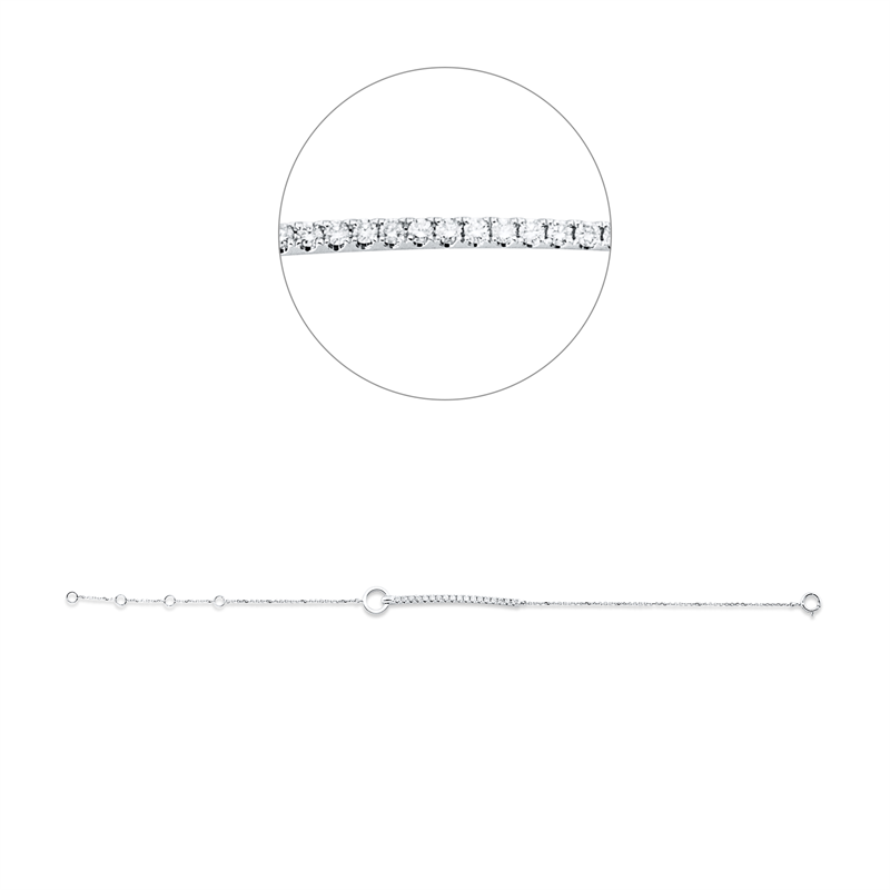 Armband    aus 750/-18 Karat Weißgold mit 18 Diamanten 0