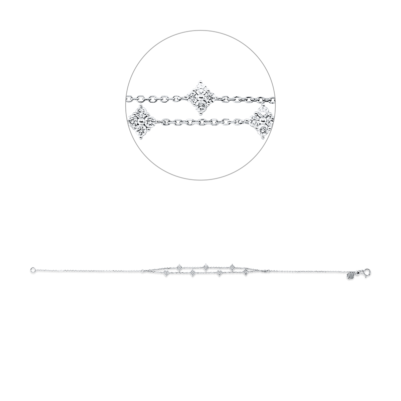 Armband    aus 750/-18 Karat Weißgold mit 28 Diamanten 0