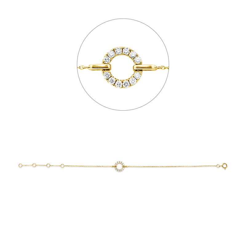 Armband    aus 750/-18 Karat Gelbgold mit 12 Diamanten 0
