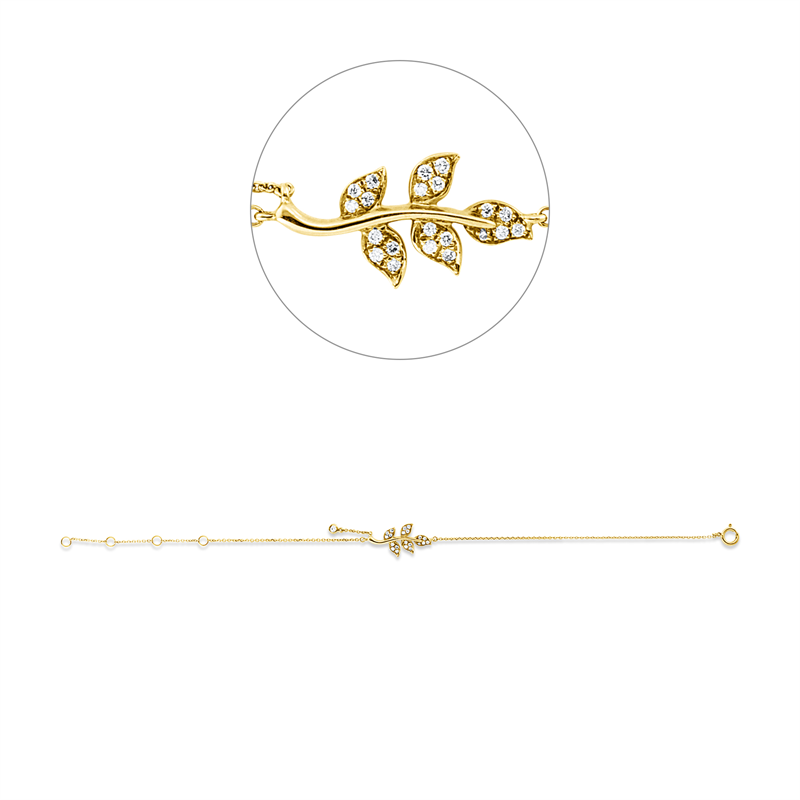 Armband    aus 750/-18 Karat Gelbgold mit 22 Diamanten 0