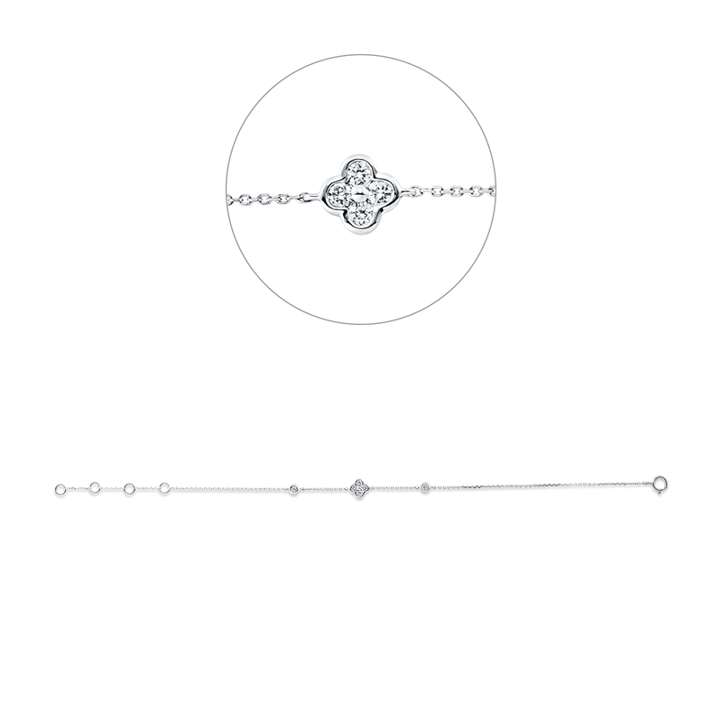 Armband    aus 750/-18 Karat Weißgold mit 6 Diamanten 0