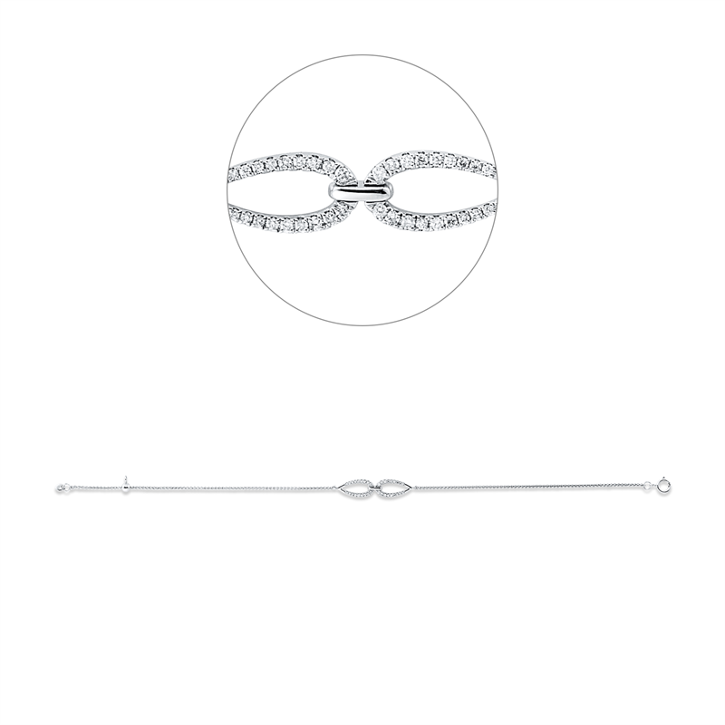 Armband    aus 750/-18 Karat Weißgold mit 36 Diamanten 0