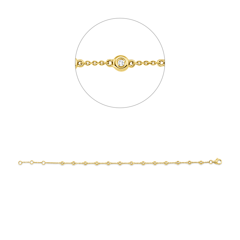 Armband    aus 750/-18 Karat Gelbgold mit 13 Diamanten 0