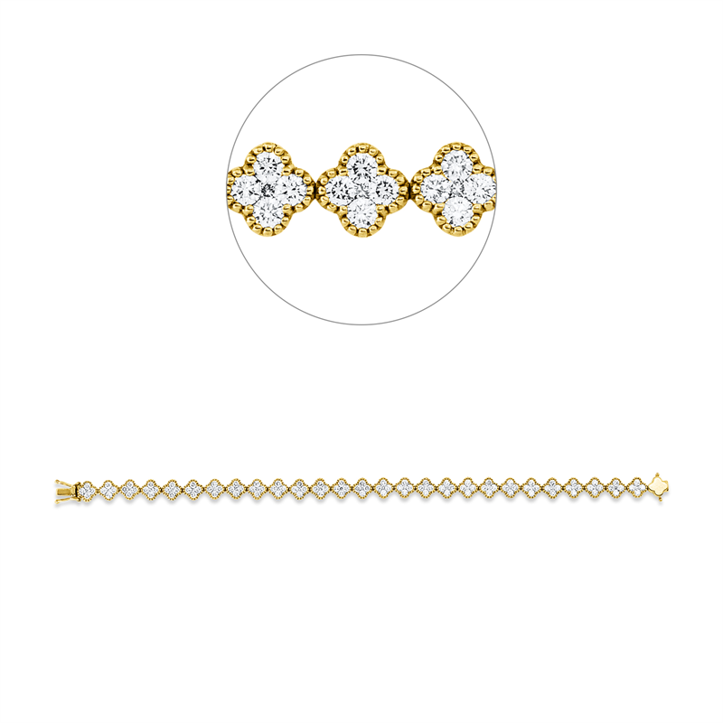 Armband    aus 750/-18 Karat Gelbgold mit 135 Diamanten 4