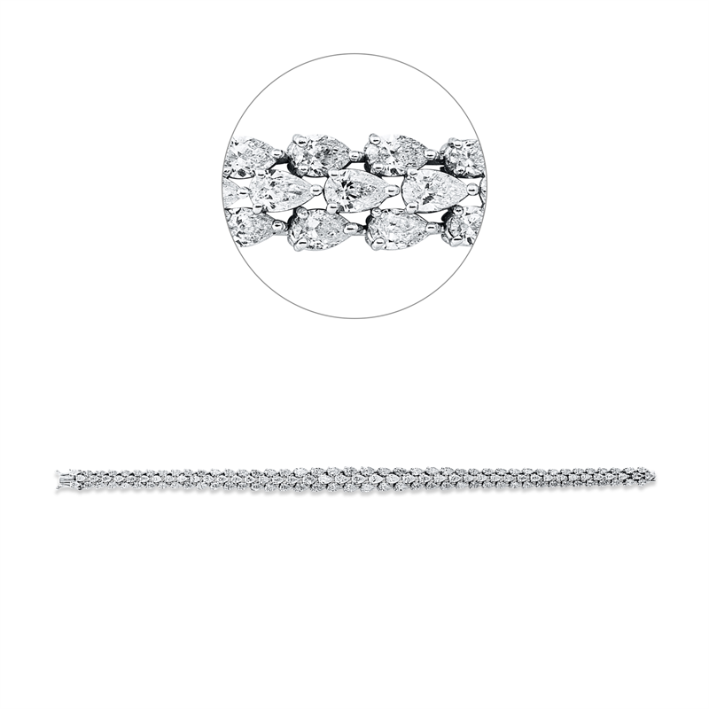 Armband    aus 750/-18 Karat Weißgold mit 126 Diamanten 8