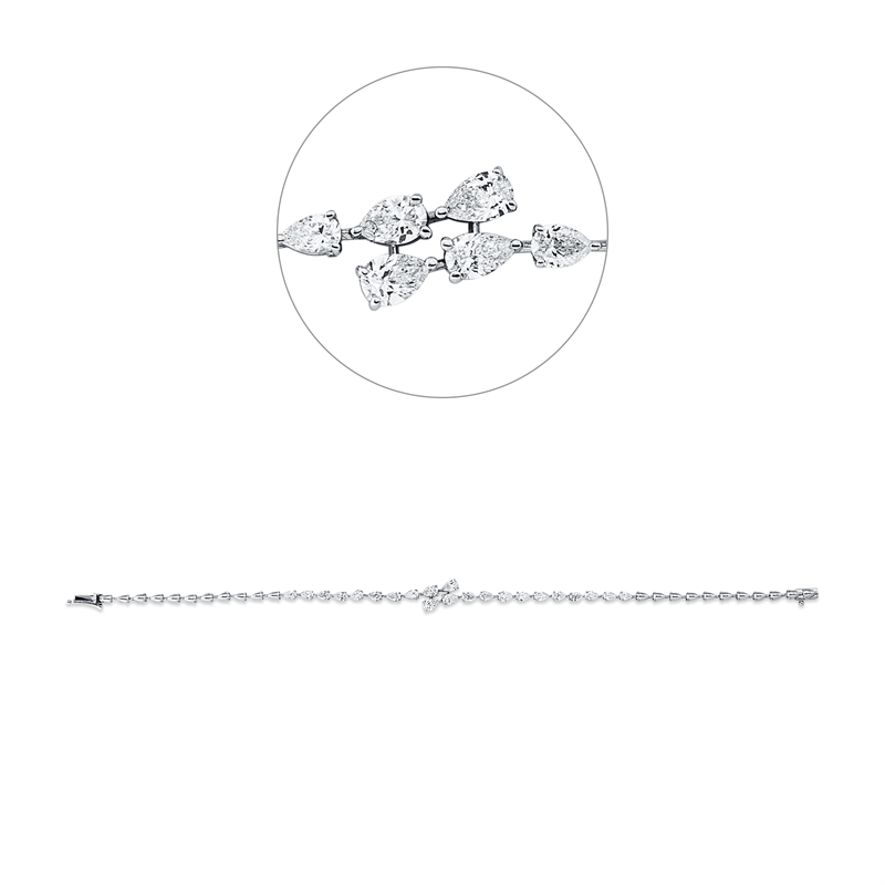 Armband    aus 750/-18 Karat Weißgold mit 22 Diamanten 1