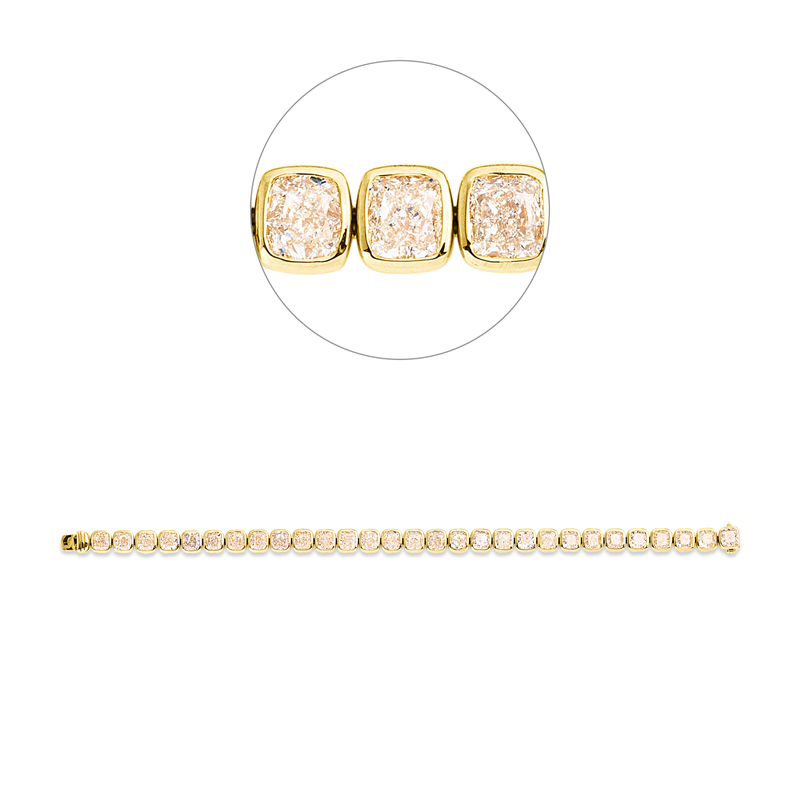 Armband    aus 750/-18 Karat Gelbgold mit 29 Diamanten 21