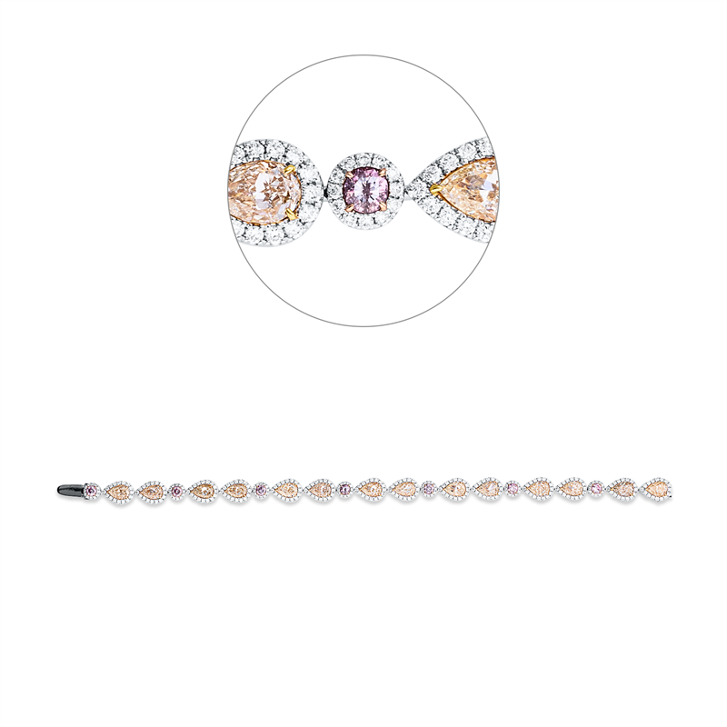 Armband    aus 750/-18 Karat Weißgold / Gelbgold / Rotgold mit 329 Diamanten 9