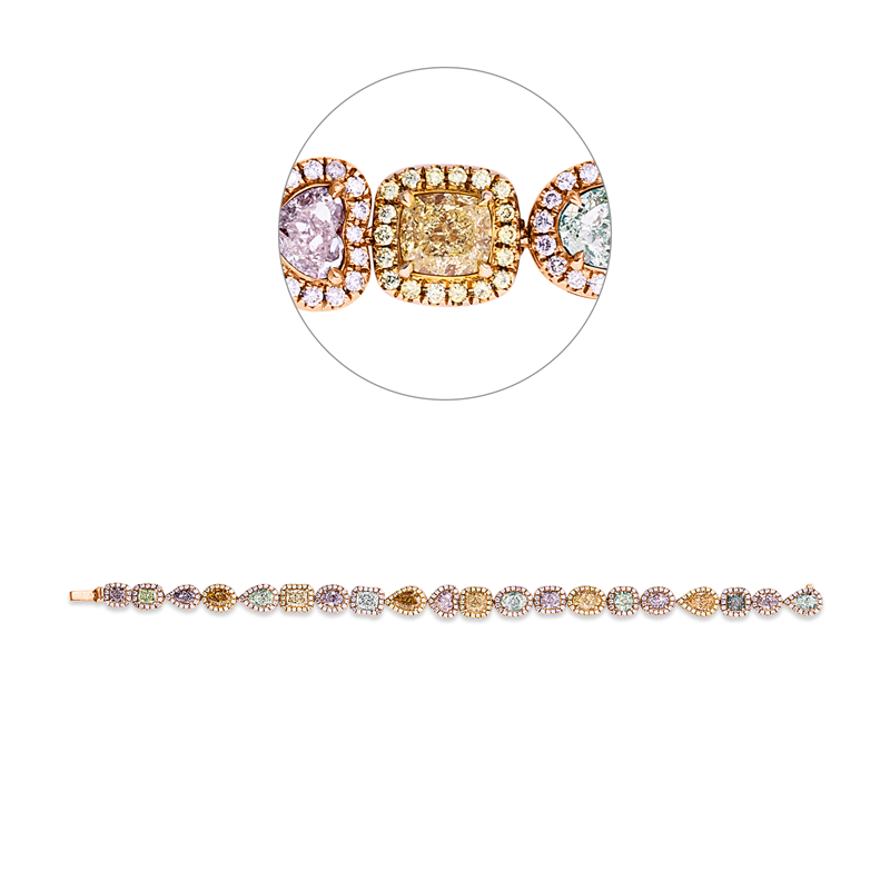 Armband    aus 750/-18 Karat Rotgold / Gelbgold mit 346 Diamanten 11