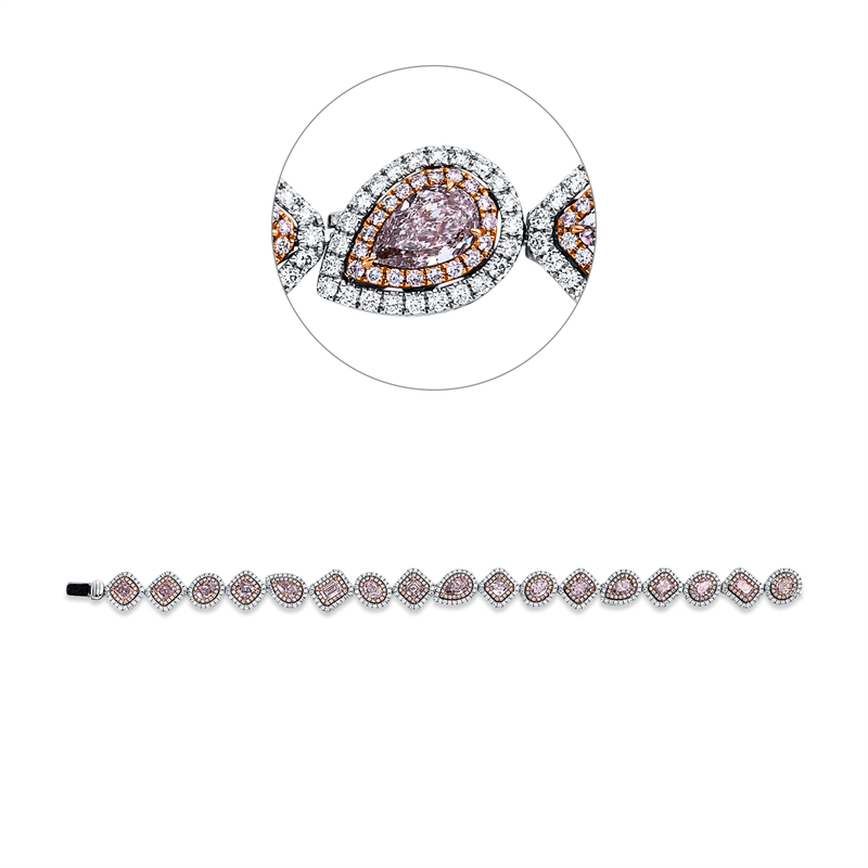 Armband    aus 750/-18 Karat Weißgold / Rotgold mit 673 Diamanten 11