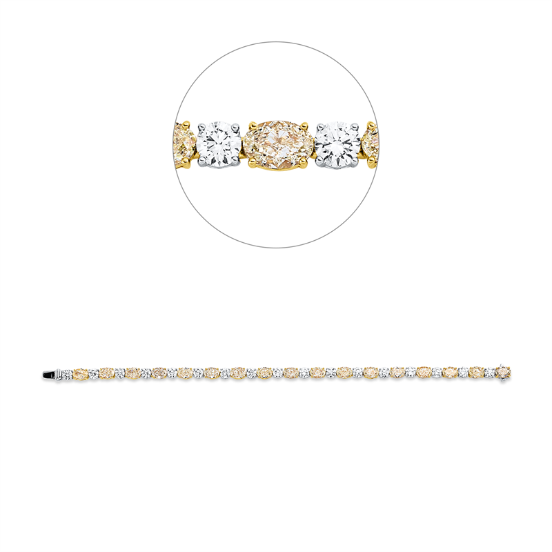 Armband    aus 750/-18 Karat Weißgold / Gelbgold mit 34 Diamanten 14