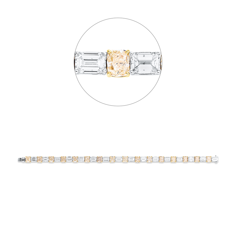 Armband    aus 750/-18 Karat Weißgold / Gelbgold mit 32 Diamanten 23