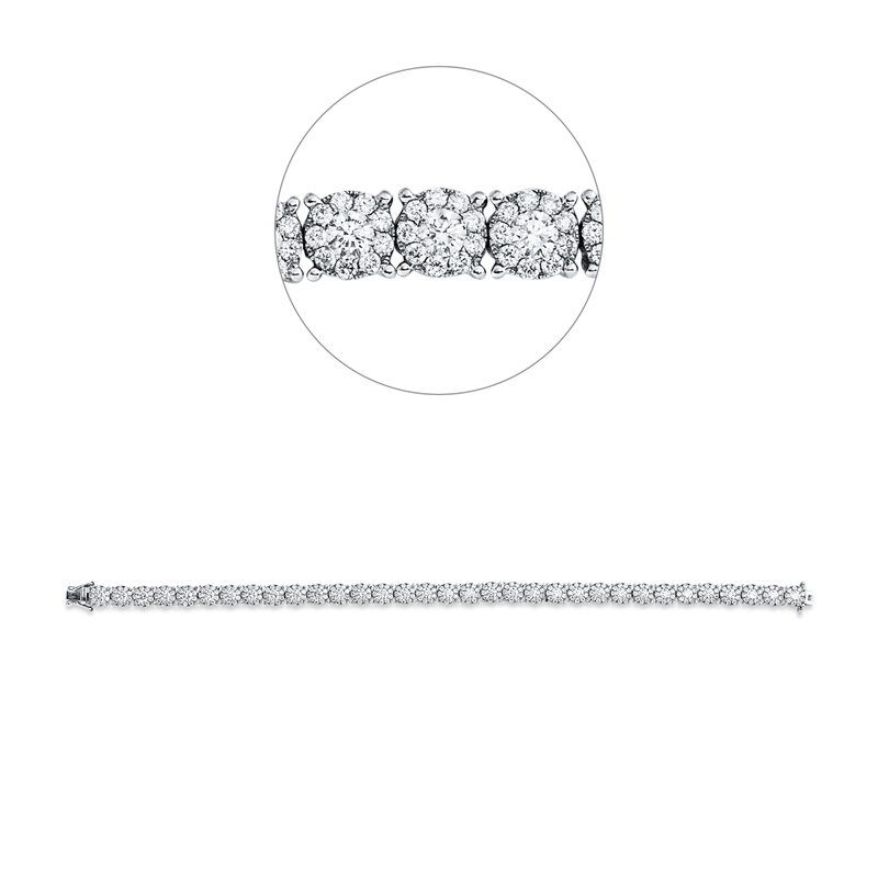 Armband    aus 750/-18 Karat Weißgold mit 377 Diamanten 3 ct