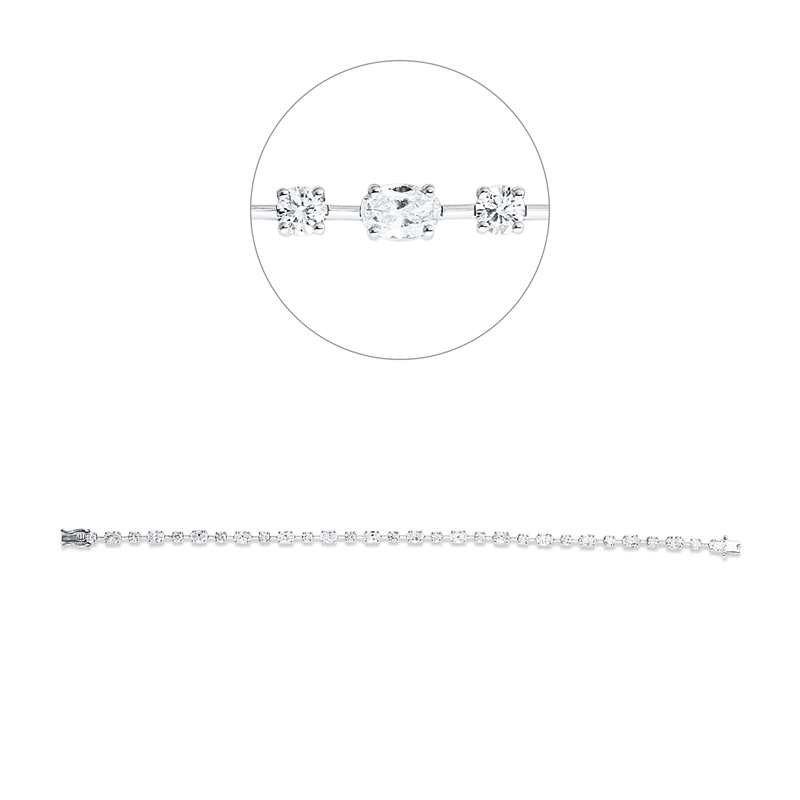 Armband    aus 750/-18 Karat Weißgold mit 30 Diamanten 5